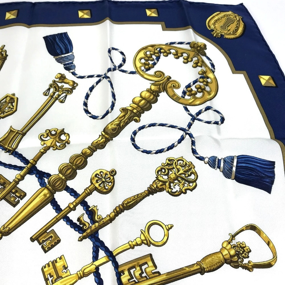 HERMES Authentic White Silk Scarf - Picture 8 of 10